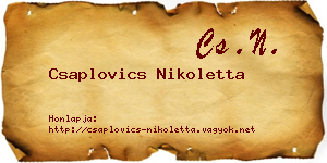 Csaplovics Nikoletta névjegykártya